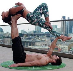 man yoga woman